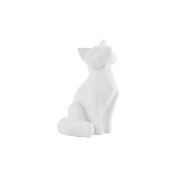 Matowa biała figurka w kształcie lisa PT LIVING Origami Fox, wys. 15 cm