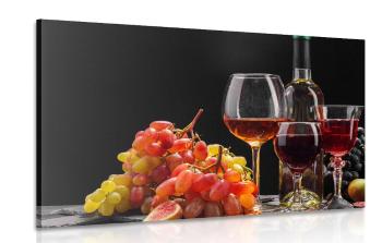 Obraz wino i winogrona - 60x40