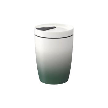 Zielono-biały porcelanowy kubek termiczny Villeroy & Boch Like To Go & To Stay, 290 ml