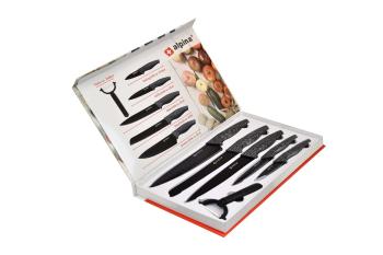 Zestaw noży Alpina - czarny - Rozmiar 5 nožy i skrobak