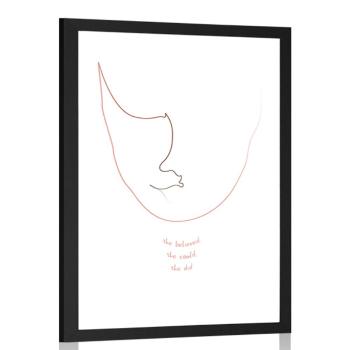 Plakat z passepartout minimalizm z napisem - 60x90 white