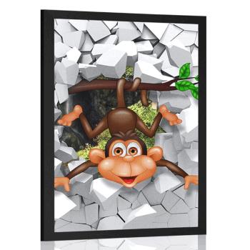 Plakat wesoła małpka - 40x60 silver