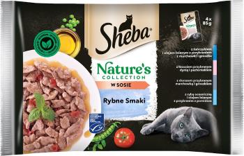SHEBA Nature’s Collection Rybne Smaki karma dla dorosłych kotów w sosie tuńczykiem i olejem lnianym 52x85g