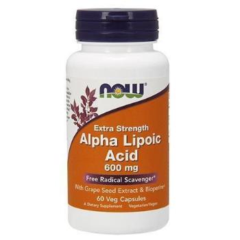 NOW Alpha Lipoic Acid 600mg - 60vegcaps.Zdrowie i uroda > Kwasy Tłuszczowe
