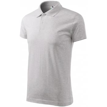 Prosta koszulka polo męska, jasnoszary marmur, XL