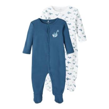 name it Sleeping Overall 2 Pack Majolica Blue