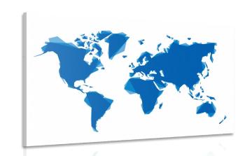 Obraz abstrakcyjna mapa świata w kolorze niebieskim - 120x80