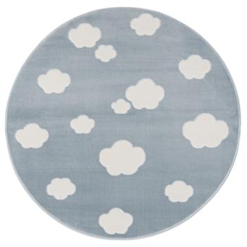 LIVONE Dywan dziecięcy Happy Rugs - Sky Cloud, okrągły 133 cm niebieski/biały