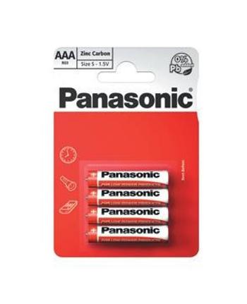 Baterie cynkowo-węglowe PANASONIC cynkowo-węglowe czerwone R03RZ / 4BP EU AAA 1,5V (blister 4 szt.)