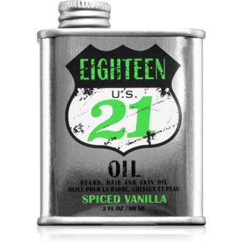 18.21 Man Made Spiced Vanilla Oil olejek na skórę, włosy i do zarostu dla mężczyzn 60 ml