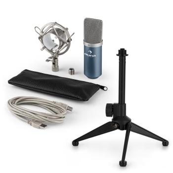 Auna MIC-900BL V1 zestaw mikrofon pojemnościowy ze statywem stołowym niebieski