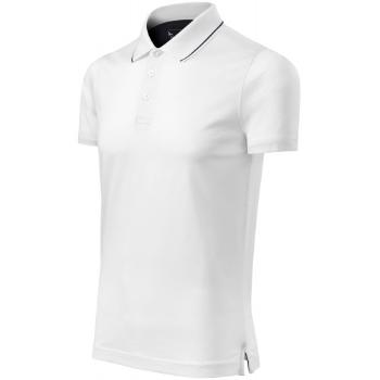 Męska elegancka merceryzowana koszulka polo, biały, 2XL