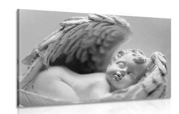 Obraz mały aniołek w wersji czarno-białej - 60x40