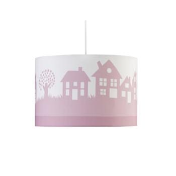 LIVONE Lampa wisząca Happy Style dla dzieci domki różowy/biały