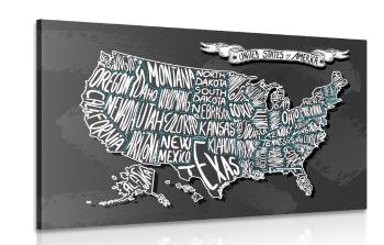 Obraz współczesna mapa USA - 90x60