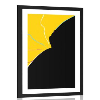 Plakat z passepartout abstrakcja kobiecego ciała - 60x90 black