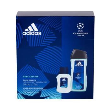 Adidas UEFA Champions League Dare Edition zestaw EDT 50 ml + żel pod prysznic 250 ml dla mężczyzn Uszkodzone pudełko