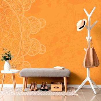 Samoprzylepna tapeta pomarańczowa arabeska na abstrakcyjnym tle - 300x200