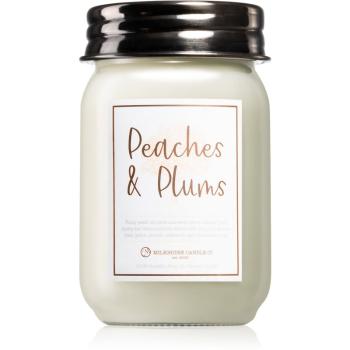 Milkhouse Candle Co. Farmhouse Peaches & Plums świeczka zapachowa Mason Jar 369 g
