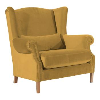 Aksamitny fotel w kolorze musztardowym Max Winzer Harvey Velvet