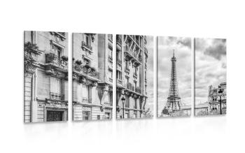 5-częściowy obraz retro Paryż - 100x50