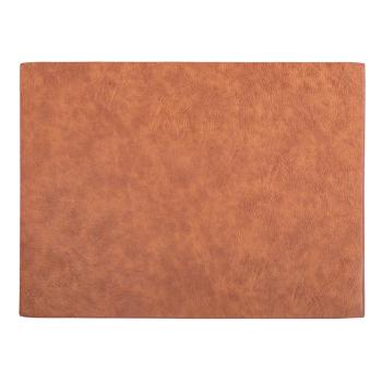 Pomarańczowobrązowa mata stołowa z imitacji skóry ZicZac Troja Rectangle, 33x45 cm
