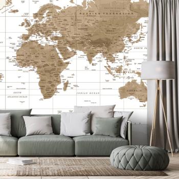 Tapeta  piękna mapa vintage z białym tłem - 150x100
