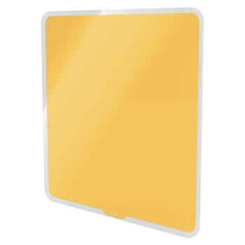 Żółta magnetyczna szklana tablica ścienna Leitz Cosy, 45x45 cm