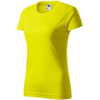 Prosta koszulka damska, cytrynowo żółty, XS