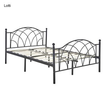 Metalowa rama łóżka Lotti ze stelażem w prezencie, dostępne w kilku wymiarach i kolorach-90x200 cm-owa-czarna