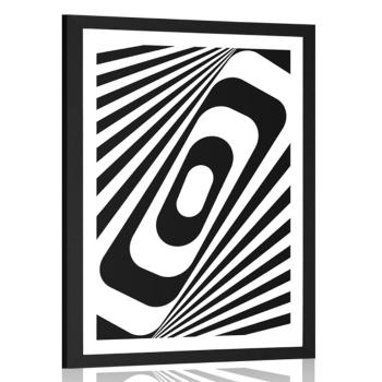 Plakat z passe-partout czarno-biała iluzja - 30x45 white