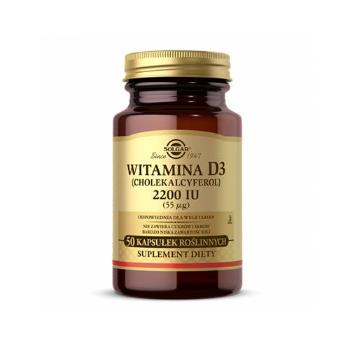 SOLGAR Vitamin D3 2200IU 55mcg - 50vcaps.PLWitaminy i minerały > Witamina D