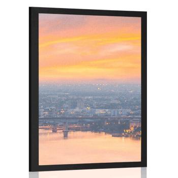 Plakat zachód słońca w Bangkoku - 40x60 white