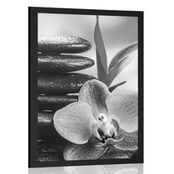 Plakat medytacyjna kompozycja Zen w czerni i bieli - 40x60 white