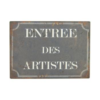 Tabliczka z blachy Antic Line Entree Des Artistes