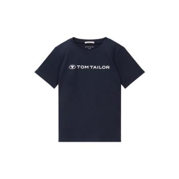 TOM TAILOR T-Shirt Logo Print Sky Captain Blue