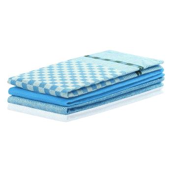 Zestaw 3 niebieskich ścierek bawełnianych DecoKing Louie, 50x70 cm