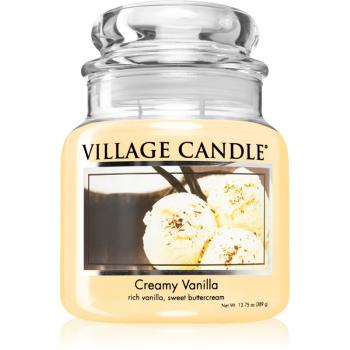 Village Candle Creamy Vanilla świeczka zapachowa (Glass Lid) 389 g