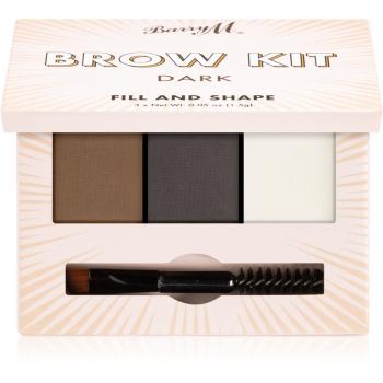 Barry M Fill and Shape Brow Kit paleta do regulacji brwi odcień Dark 3x1,5 g