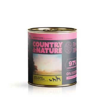 COUNTRY&amp;NATURE Bezzbożowa mokra karma wieprzowina ze szpinakiem 850 g