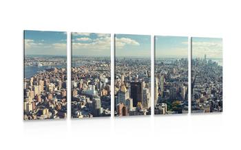 5-częściowy obraz widok na wspaniałe centrum Nowego Jorku - 100x50