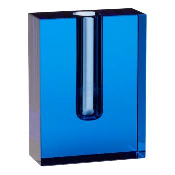 Niebieski szklany wazon Hübsch Sena, wys. 12 cm
