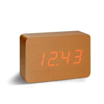 Miedziany budzik z czerwonym wyświetlaczem LED Gingko brick Click Clock
