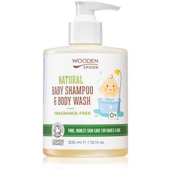 WoodenSpoon Natural szampon i żel pod prysznic dla dzieci nieperfumowany 300 ml