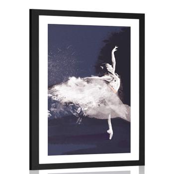 Plakat passepartout namiętny taniec baleriny - 20x30 silver