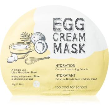 Too Cool For School Egg Cream Mask maseczka płócienna o działaniu rozjaśniającym i nawilżającym 28 g