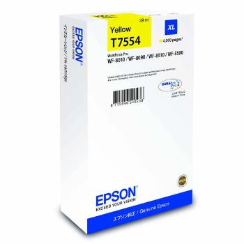 Epson originální ink C13T755440, T7554, XL, yellow, 4000str., 39ml, 1ks, Epson WorkForce Pro WF-8590DWF