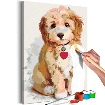 Obraz malowanie po numerach szczenię- Dog: Puppy - 40x60