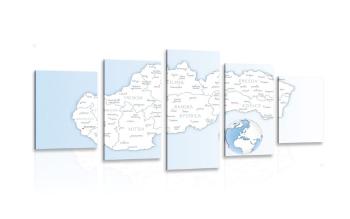 5-częściowy obraz mapa Słowackiej Republiki - 200x100