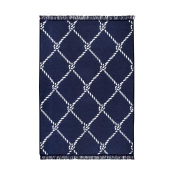 Niebiesko-biały dywan dwustronny Rope, 80x150 cm